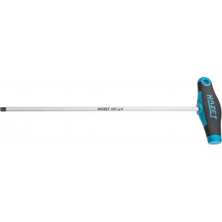 HAZET 828LG-6 - Clé mâle hexagonale avec manche en T bi-matière extra longue