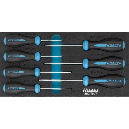 HAZET 802TH/7 - Jeu de tournevis TORX® Tamper Resistant avec manche tri-matière HEXAnamic® (7 pcs.)