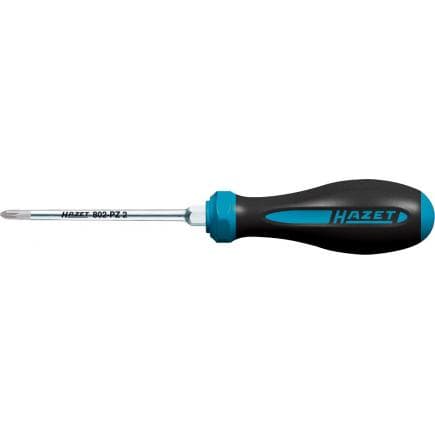 HAZET 802-PZ0 - Tournevis Pozidriv (PZ) avec manche tri-matière HEXAnamic®