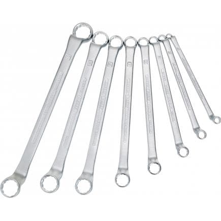 HAZET 630/8 - Jeu de clés polygonales courbés à déport profond en pouces hexagonale double externe