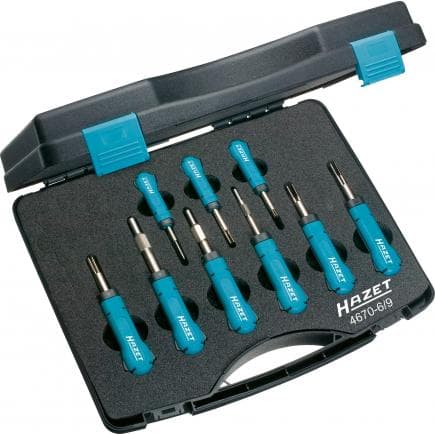 HAZET 4670-6/9 - Jeu avec outil de libération de câble (9 pcs.)