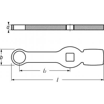 HAZET 2872SZ-30 - Clé polygonale à frapper à 12 pans avec 2 surfaces de frappe
