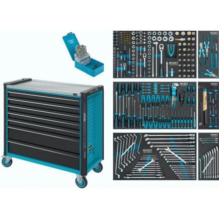 HAZET 179NXXL-7/340 - Chariot porte-outils "Assistent" à 7 tiroirs avec assortiment (340 pcs.)