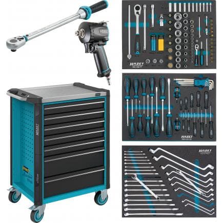 HAZET 179NX-7/137 - Chariot porte-outils "Assistent" à 7 tiroirs avec assortiment (137 pcs.)