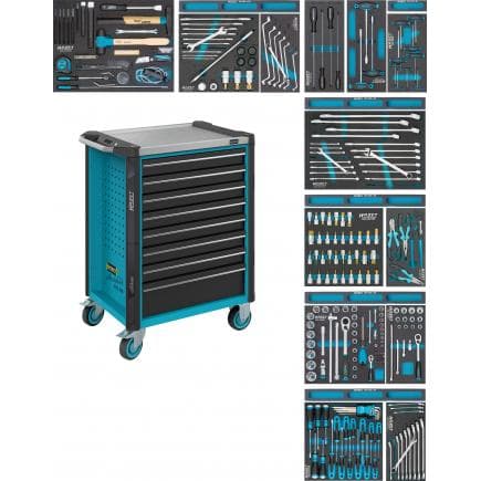 HAZET 179NX-8/244 - Chariot porte-outils "Assistent" à 8 tiroirs avec assortiment (244 pcs.)
