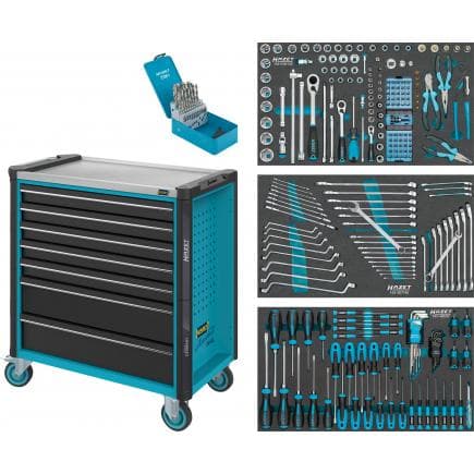 HAZET 179NXL-7/265 - Chariot porte-outils "Assistent" à 7 tiroirs avec assortiment (265 pcs.)