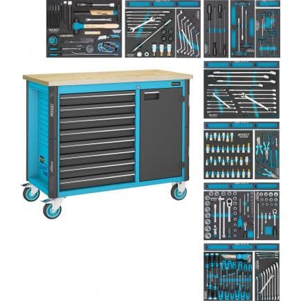 HAZET 179NW-8/244 - Établi à roulettes 8 tiroirs avec assortiment (244 pcs.)