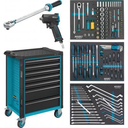 HAZET 179N-7/137 - Chariot porte-outils "Assistent" à 7 tiroirs avec assortiment (137 pcs.)
