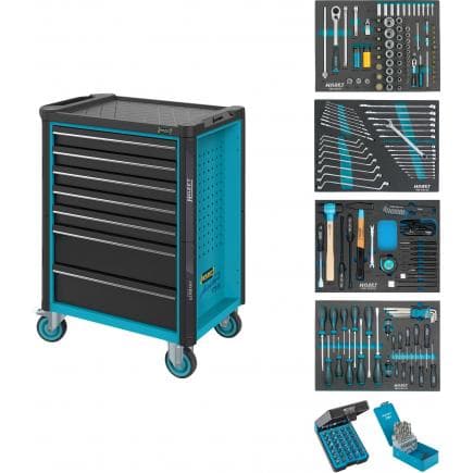 HAZET 179N-7/220 - Chariot porte-outils "Assistent" à 7 tiroirs avec assortiment (220 pcs.)