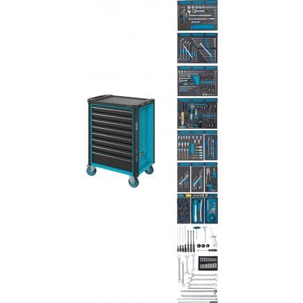 HAZET 179N-8-2700/296 - Chariot porte-outils "Assistent" à 8 tiroirs avec assortiment (296 pcs.)