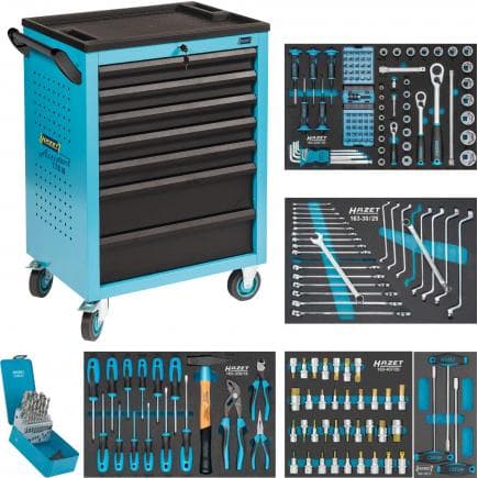 HAZET 178N-7/204 - Chariot porte-outils "Assistent" à 7 tiroirs avec assortiment (204 pcs.)