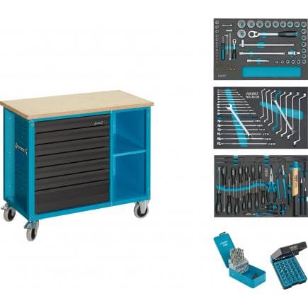 HAZET 177W-7/169 - Établi à roulettes 7 tiroirs avec assortiment (169 pcs.)