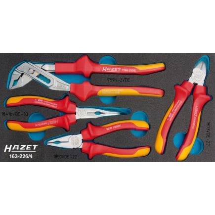 HAZET 163-226/4 - Jeu de pinces et pinces coupantes avec isolation de protection 1000V (4 pcs.)