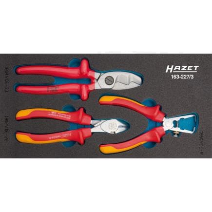 HAZET 163-227/3 - Jeu de pinces et pinces coupantes avec isolation de protection 1000V (3 pcs.)