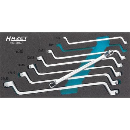 HAZET 163-296/7 - Jeu de clés polygonales à double courbure (7 pcs.)