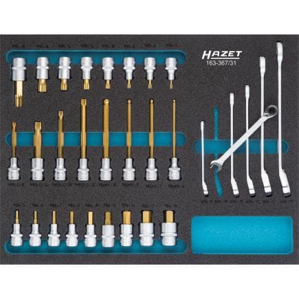 HAZET 163-367/31 - Jeu de clés à cliquet et douilles 1/2" (31 pcs.)