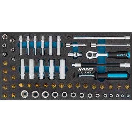 HAZET 163-490/60 - Jeu de cliquets, douilles et accessoires 3/8" (60 pcs.)