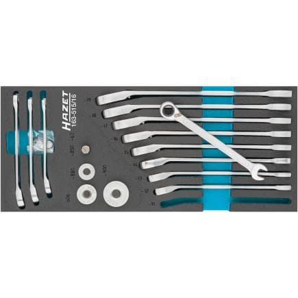 HAZET 163-515/16 - Jeu de clés à cliquet mixtes (16 pcs.)