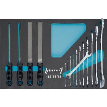 HAZET 163-55/15 - Jeu de clés à fourche et limes (15 pcs.)