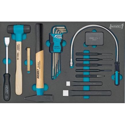 HAZET 163-60/22 - Jeu de marteaux, vis Allen et burins (22 pcs.)