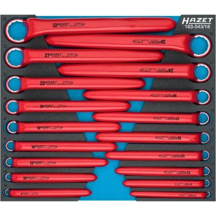HAZET 163-543/18 - Jeu de clés polygonales doubles avec isolation de protection 1000V (18 pcs.)