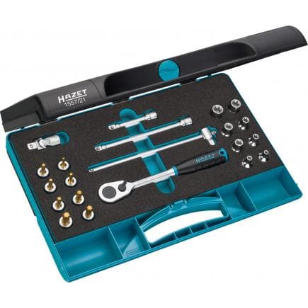 HAZET 1557/21 - Jeu de cliquets, douilles et accessoires TORX® (21 pcs.)