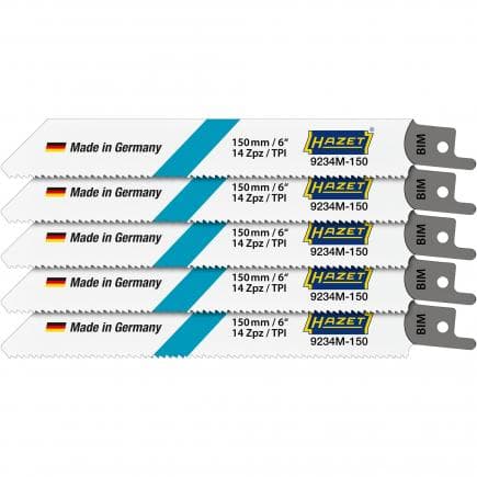 HAZET 9234M-150/5 - Jeu de lames de scie sabre flexibles pour acier et métaux non ferreux 2-8 mm (5 pcs.)