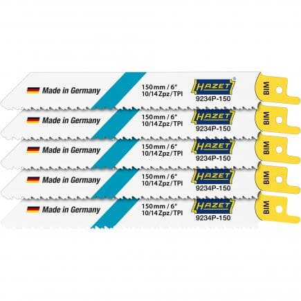 HAZET 9234P-150/5 - Jeu de lames de scie à bois avec clous et scie rapide à métal 2-10 mm (5 pcs.)