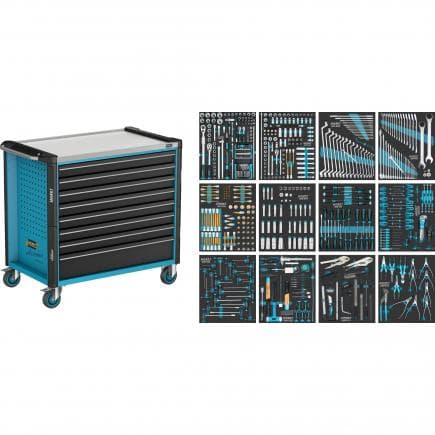 HAZET 179NXXL-8D/619 - Chariot à outils Assistent avec assortiment (619 pcs.)