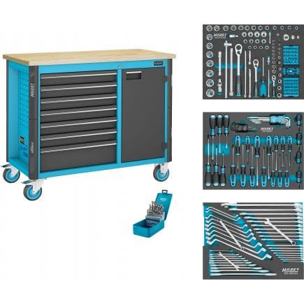 HAZET 179NW-7/228 - Établi mobile avec 7 tiroirs (228 pcs.)