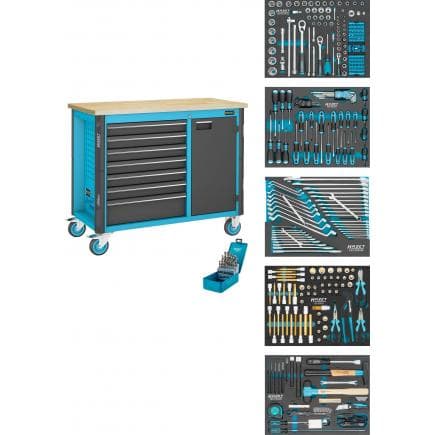 HAZET 179NW-7/314 - Établi mobile avec 7 tiroirs (314 pcs.)