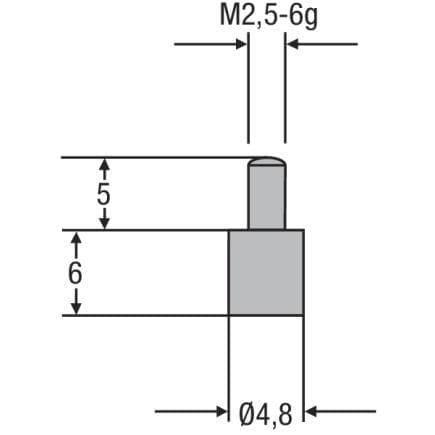 HELIOS PREISSER 0710161 - Touche M2,5mm ø 4,8 mm, longueur 6 mm