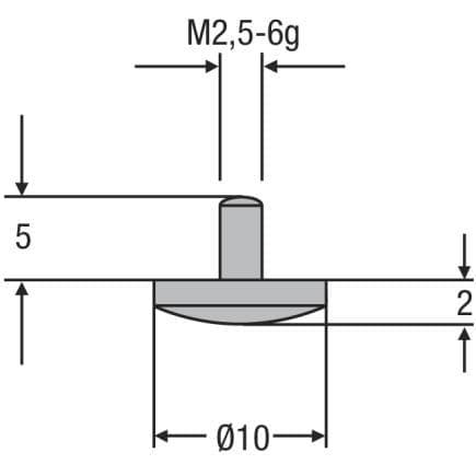 HELIOS PREISSER 0710163 - Touche M2,5 ø 10,0mm