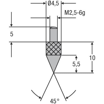 HELIOS PREISSER 0710164 - Touche M2,5mm 45°