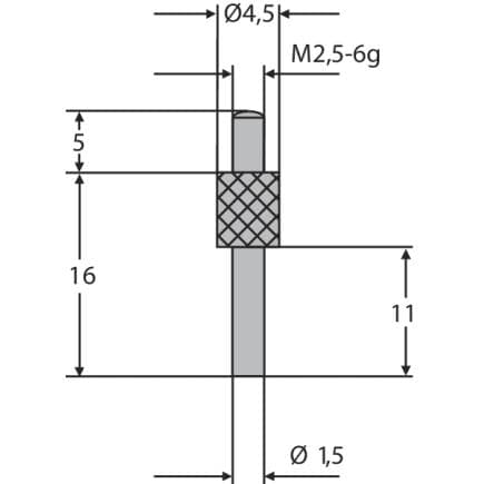 HELIOS PREISSER 0710165 - Touche M2,5 ø 1,5mm