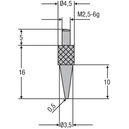 HELIOS PREISSER 0710166 - Touche M2,5 avec pointue