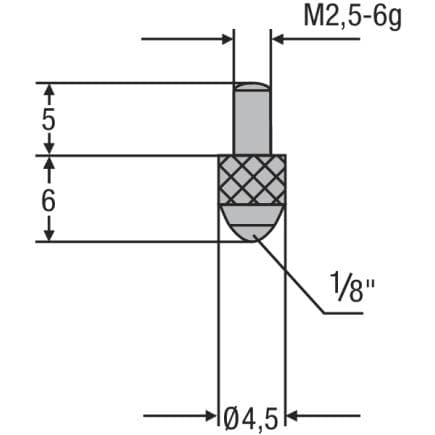 HELIOS PREISSER 0710197 - Touche M2,5 à bille 1/8"