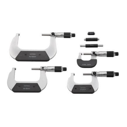 HELIOS PREISSER 0806513 - Jeu de micromètres avec accouplement à friction 0 -100 mm