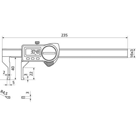 HELIOS PREISSER 1326910 - Pied à coulisse de poche digital IP 67 avec becs extérieurs 150 mm
