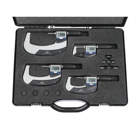 HELIOS PREISSER 1866521 - Jeu de micromètres digital IP65 DATA-VARIABLE, capacité 0 - 100 mm