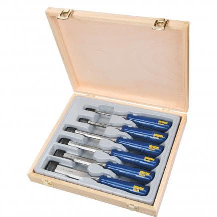 IRWIN TM444S6 - M444 - Blue-chip bevel edge chisels set in wooden box (6 pcs.)