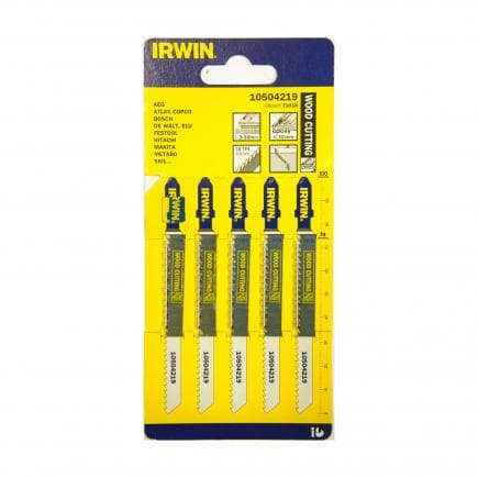 IRWIN 10504222 - Side ground T-shank wood cutting HCS jigsaw blades (5 pcs.)