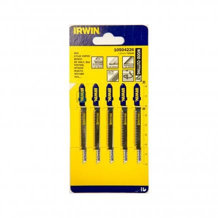 IRWIN 10504226 - Side ground narrow contour T-shank wood cutting HCS jigsaw blades (5 pcs.)