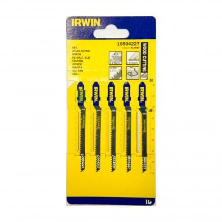 IRWIN 10504227 - Standard narrow contour T-shank wood cutting HCS jigsaw blades (5 pcs.)