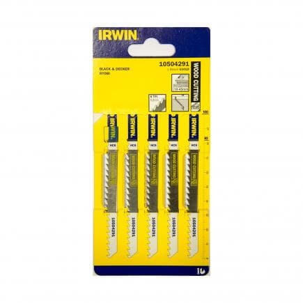 IRWIN 10504291 - Side ground wood cutting U-shank HCS jigsaw blades (5 pcs.)