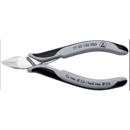 KNIPEX 77 32 130 ESD - Pince coupante latérale ESD pour électronique avec tête pointue