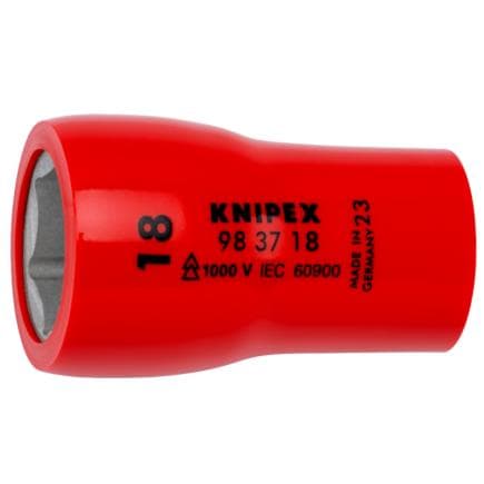 KNIPEX 98 37 18 - Clé à douille 3/8" pour vis hexagonales avec entraînement carré interne