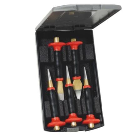 KNIPEX 9R 421 102 0 - Kit de ciseaux et poinçons avec protection pour les mains dans une boîte en plastique (5 pcs.)