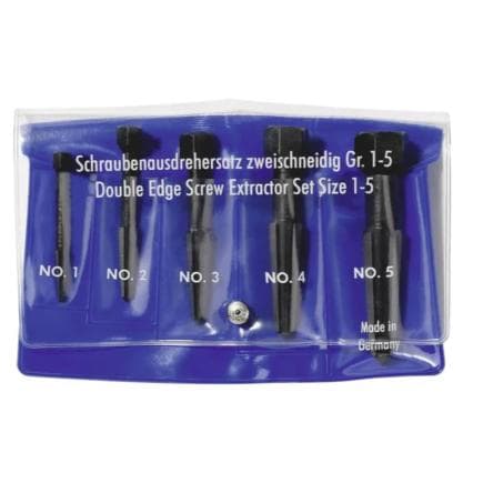 KNIPEX 9R 471 900 3 - Jeu d’extracteurs de vis à deux tranchants pour vis M5 - M20 dans un étui en plastique (5 pcs.)