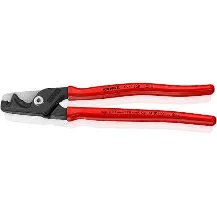 KNIPEX 95 11 225 - StepCut® XL Coupe-câbles avec coupe par étapes gainées en plastique brunie 225 mm